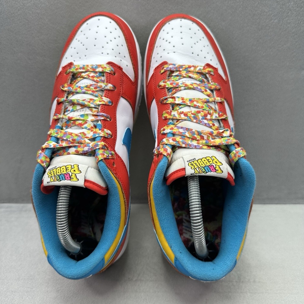 Nike Dunk Low QS Mens Size 9 Lebron James x Fruity Pebbles Shoes Red White 2022 - Picture 6 of 9